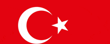 a red flag with a white crescent moon and star