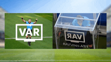 a picture of a referee and a box that says var