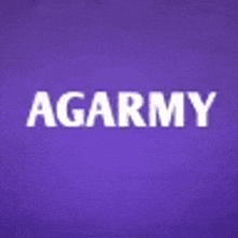 a purple background with the word army written in white letters .