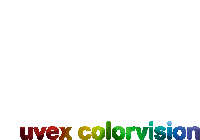 a logo for uvex colorvision with rainbow colors