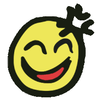 a yellow smiley face with a black crown on it