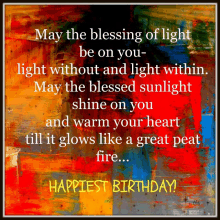 a birthday card that says may the blessing of light be on you light without and light within