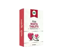 a box of imc aloe mukti tablets with a picture of two hearts and a stethoscope