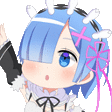 rem from re zero starting life in another world is a cute anime girl with blue hair and a pink flower in her hair .