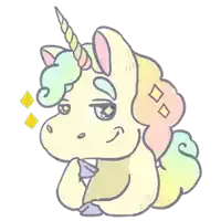 a drawing of a unicorn with a rainbow mane and tail