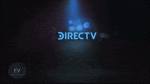 a dark background with a blue directv logo