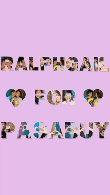 a purple background with the words ralphgail for pasabuy on it