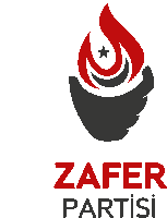 a logo for zafer partisi with a flame and a star on it