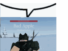 a screenshot of a video game called bad apple shows a cat wearing a mask