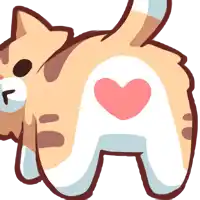 a cartoon cat with a heart on its butt