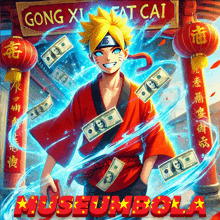 a poster with a cartoon character and the words museum bola