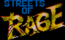 a pixel art logo for streets of rage with a dragon