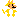 a pixel art drawing of a yellow dragon with horns and a tail .