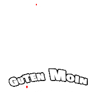 a white background with the words guten moin written in black