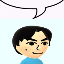 a man with a speech bubble above his head