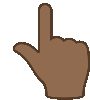 a brown hand is pointing up with its index finger