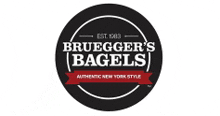 bruegger 's bagels authentic new york style logo on a white background