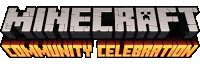 a logo for minecraft community celebration is shown