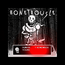 papyrus from undertale is on the cover of a video game called bonetrouble