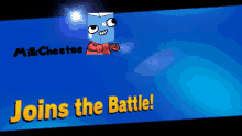 a sign that says joins the battle with a blue background