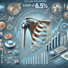 a shoulder replacement cagr of 6.5 % is displayed