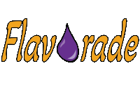 a logo for flavorade with a drop of purple liquid