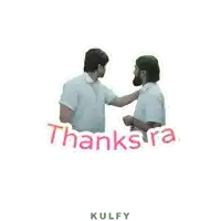 a sticker of two men shaking hands and the words thanks ra