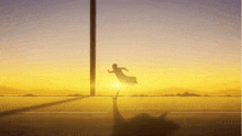 a silhouette of a person running in front of the sun