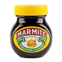 a jar of marmite yeast extract with a yellow cap