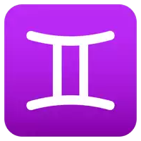 a purple square with a white sign that says ii on it