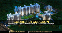 an aerial view of godrej 101 gurgaon apartments