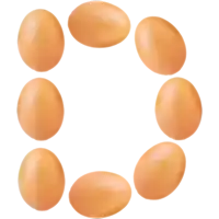 eggs arranged in a circle on a white surface