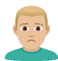 a cartoon illustration of a man with a sad face