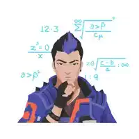 an illustration of a man surrounded by math equations including one that says a > p2