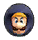 a pixel art drawing of a man 's face in a circle .