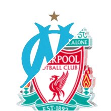 a liverpool logo with a blue circle and a red shield