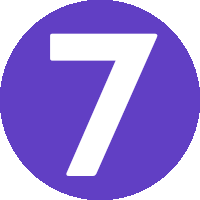 a purple circle with a white number 7 inside