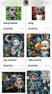 a screenshot of an app called liberty featuring hemp donlee irling jay jammin jelly jeremy and 22.22 pol