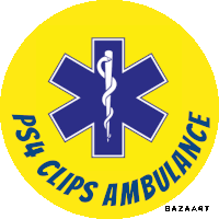 a logo for ps4 clips ambulance has a blue star of life