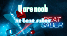 a poster for a video game called beat saber