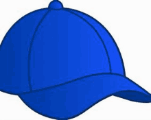 a blue baseball cap with a visor on a white background .