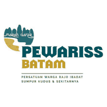 a logo for pewariss batam shows a map of the island