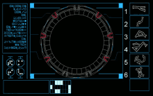 a computer screen with a circle in the middle and numbers 1 through 6 on it