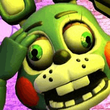 bonnie the bunny from five nights at freddy 's is making a funny face with his hand on his face .