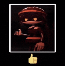 a picture of a cartoon character with a thumb up