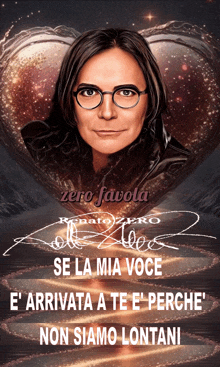 a picture of a woman with glasses and the words se la mia voce on the bottom