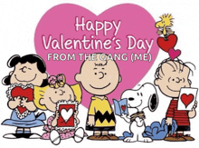 happy valentine 's day from the gang ( me ) with snoopy and friends