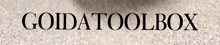 a sign that says goidatoolbox on it in black letters