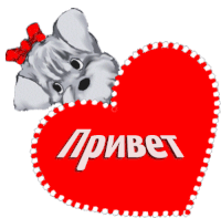 a red heart with the word привет written in white letters