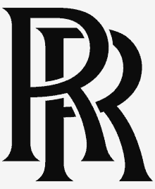 a black and white logo with the letter r on it